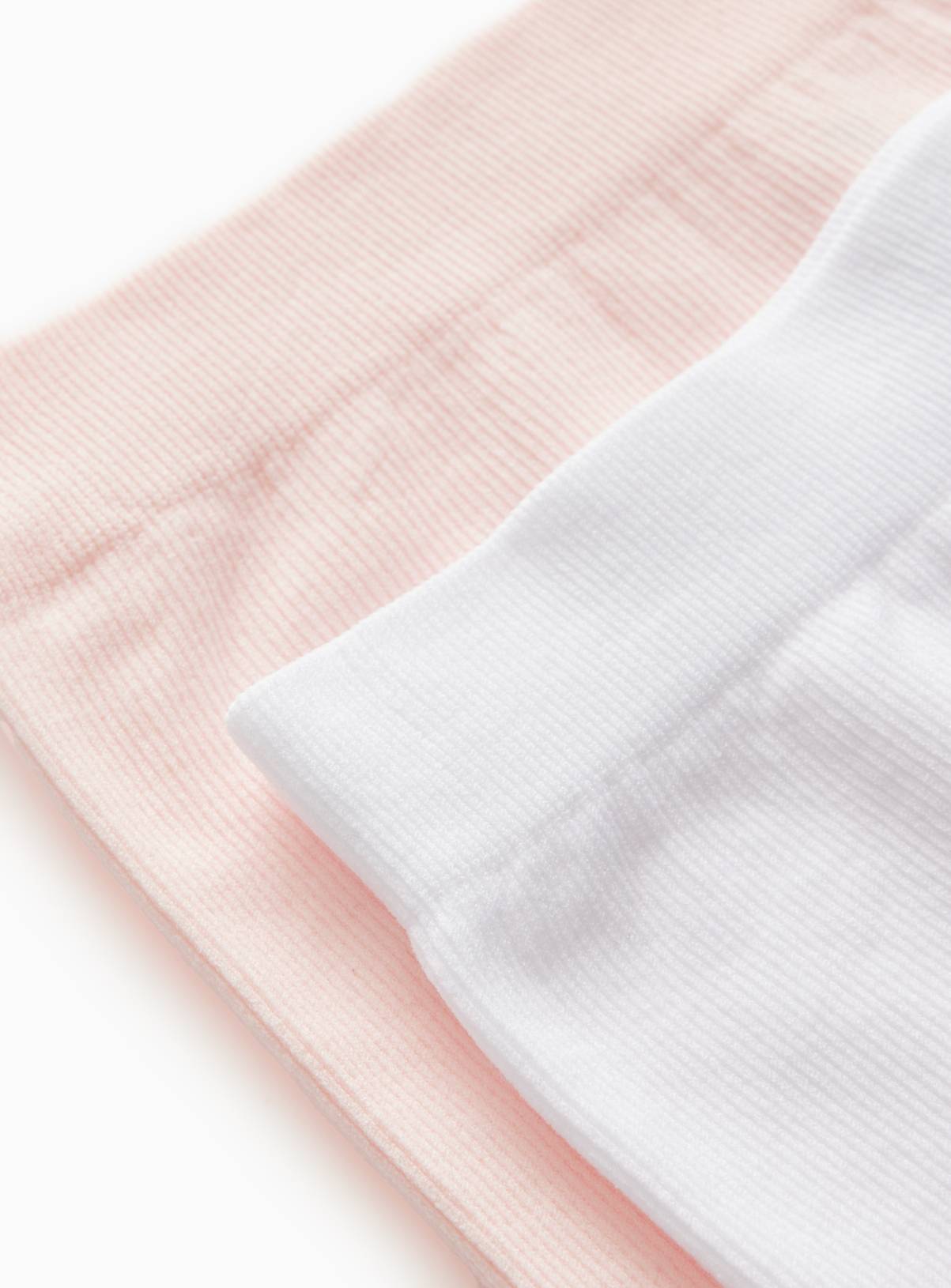 White & Pink Seamfree Ribbed Short Briefs 2 Pack 10-12 years - Image 2